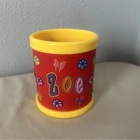 Other - Personalized Zoe Yellow & Red Pencil Cup
